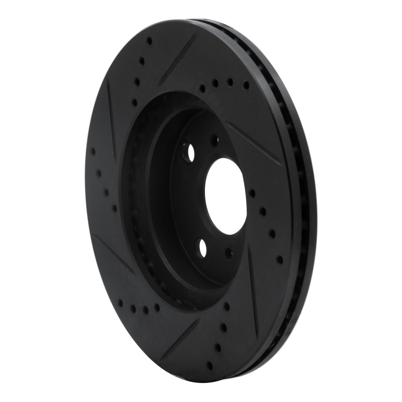 Scion xB Brake Rotor (1) - Front Right - R1 Concepts - Drilled & Slotted - Black - `04-`06